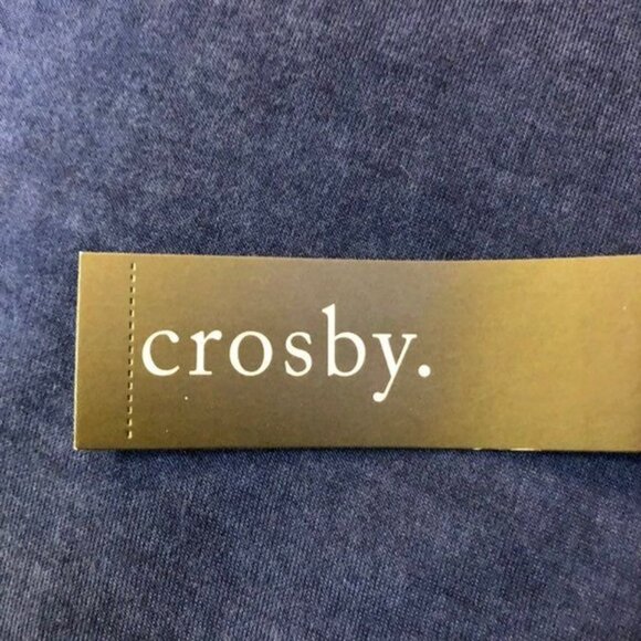 Crosby Blue Layered Hem Blouse Top Womens L NEW Rayon Short Sleeve Casual - Picture 7 of 8